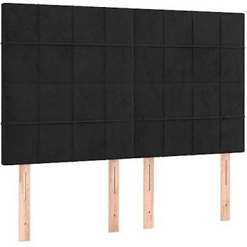 Cabecero con luces LED terciopelo negro 144x5x118/128 cm