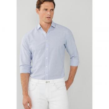 Camisa de hombre Hackett Barre Stripe azul con corte clásico y estampado a rayas