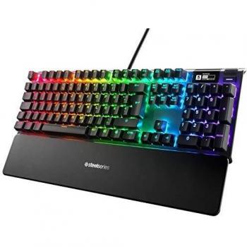 Teclado Gaming SteelSeries Apex 7 USB QWERTZ Alemán con Switch Azul y Reposamuñecas Inteligente