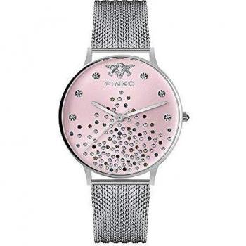 Pinko Women's Quartz Watch with Silver Dial Analogue Display and Silver Steel Bracelet PK-2333L-16M