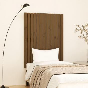 Cabecero de pared ámbar 82,5x3x110cm madera maciza de pino marrón miel vidaXL