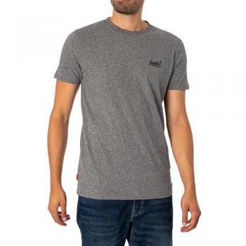 Superdry Men's Essential Logo Embroidered T-Shirt - Dark Grey Organic Cotton - Size XL