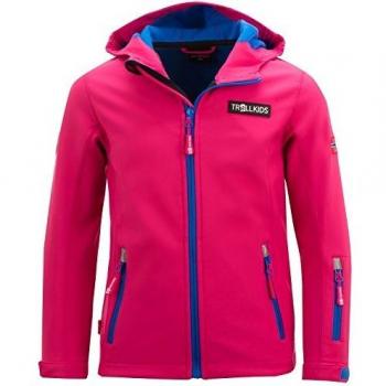 Trollkids Chaqueta Softshell de niña Oslofjord, Color Frambuesa/Azul Talla 10 años