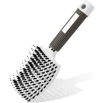 URAQT Cepillo de Pelo, Cepillo de Cerdas de Jabali Naturales, Comodo y Durable Peine de Pelo Masaje, para Cabello Largo, Fino, Grueso y Rizado, Reducir el Encrespamiento y la Rotura
