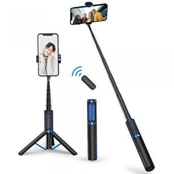 ATUMTEK Palo Selfie Trípode Bluetooth, Mini Extensible 3 en 1 Selfie Stick de Aluminio con Mando a Distancia Inalámbrico 270° Rotación para iPhone 12/11/XS MAX/XS/XR/X/8 Plus/8, Samsung, Xiaomi y Más