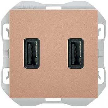 Cargador USB doble A+A 3,1A Smartcharge cobre SIMON 270