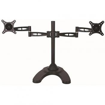 Soporte de mesa para monitor de aluminio en negro para dos monitores extensible inclinable 15° girable 360° para Dell 24 U2412M