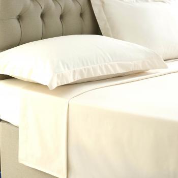 Gran nudo, Easycare percal de 180 hilos sábana, 50% algodón/50% poliéster, crema, Single 175cm x 254cm