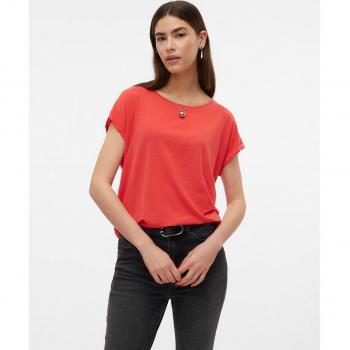 Vero Moda Women's Ava Plain Round Neck Cap Sleeve T-Shirt