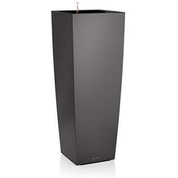 Maceta Lechuza Cubica Alta 40 x 40 x 105 cm Plástico Rectangular Color Carbón Gris