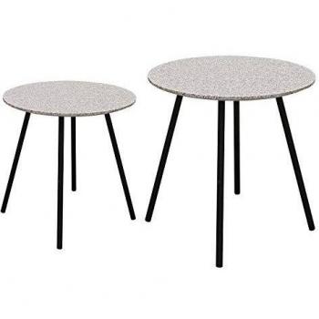 Set de 2 Mesas Nido Efecto Granito Gris para Salón