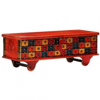 vidaXL Storage Box Red 110x40x40 cm Solid Acacia Wood
