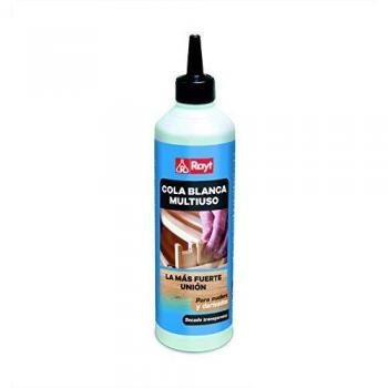 Rayt 036-06 Botellín de cola blanca multiuso rápida para madera, papel, cartón, cerámica y todo tipo de materiales porosos, 250gr