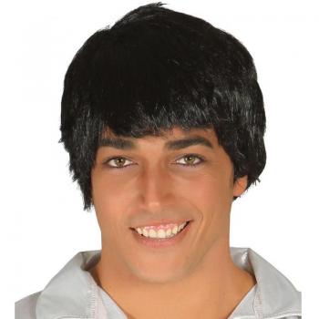 Peluca de Hombre Negra con Flequillo Estilo Guirca