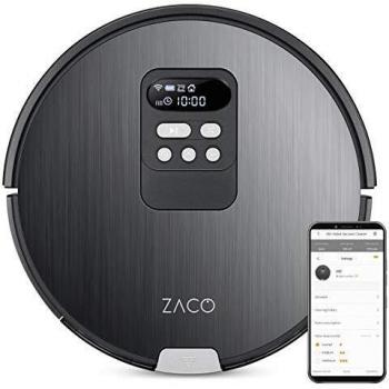 Robot Aspirador Laveur ZACO V85 - 2 en 1, Autonomía de 130 min, Depósito de 750 ml, Potencia de 22W, Navegación Inteligente, Pantalla LCD, Compatible
