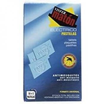 Vinfermatón - Insecticida Matón Eléctrico Mosquitos y Moscas - Recambio 15 Pastillas