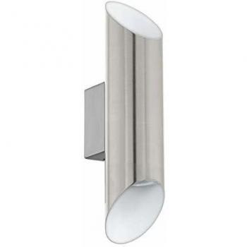 Aplique de Pared LED Eglo Viegas Níquel Mate 2 Bombillas GU10, Up-Down, Warmweiß, Acero, 6 x 28 cm