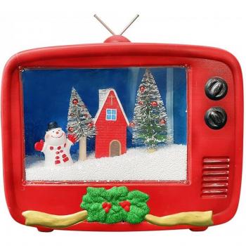TV Navideña con Paisaje Animado, Luz y Música 392044 Decoración 45x15x35cm