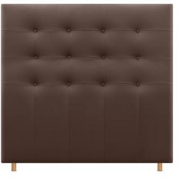 Cabecero Capitoné hasta el Suelo DHOME, Cabezal 8cm tapizado ACUALINE en Tela y Polipiel (Chocolate Polipiel, 160cm para Camas 150/160)