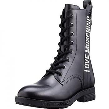 Love Moschino Women's Black Lace-up Ankle Boots Size 6 US