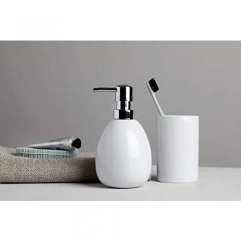 Wenko 19297100 Polaris - Vaso para Cepillos de Dientes, Cerámica, Blanco, 7x7x11 cm
