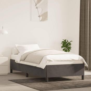 Cama de sol sin colchón terciopelo gris oscuro 100x200 cm Vidaxl