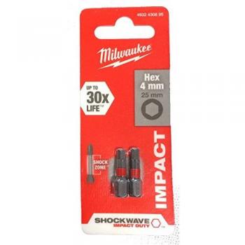 Milwaukee 4002395385577 punta de atornillar para DWAETC de impacto, negro