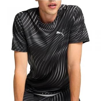 Camiseta de manga corta Puma Run Favorite color negro y blanco, talla M