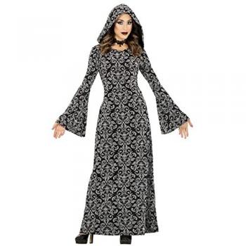 Disfraz de Bruja Encapuchada Plateada para Mujer, tipo: disfraz, características: incluye capa con capucha plateada, diseño místico, talla 36-38 (S), ideal para Halloween y fiestas temáticas