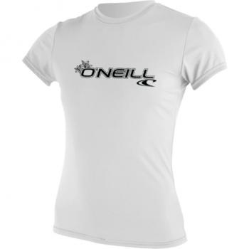 O'Neill Women's Basic Skins Short Sleeve Sun Shirt - Lycra Surf, Manga Corta, Color Blanco, Talla L