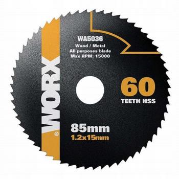 Disco de Corte Universal HSS 60 Dientes 85mm Worx WA5036