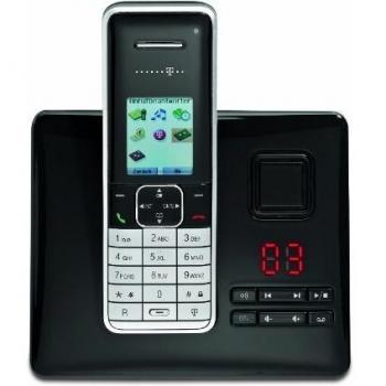 Deutsche Telekom Sinus A503i - Teléfono inalámbrico, color negro y plateado