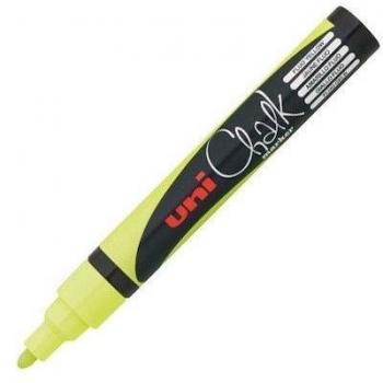 Uni-Ball Marcador de Tiza Líquida PWE-5M Amarillo Fluorescente - Pack de 6