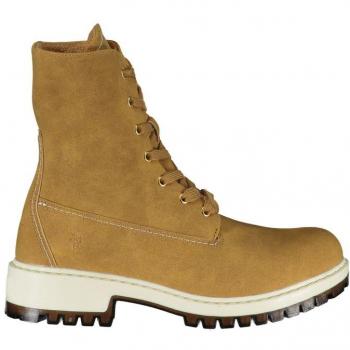 U.S. Polo Assn. Chic Fleece-Lined Lace-Up Ankle Boots for Women, Brown, Size 7 US (EU37) with Contrast Details and Logo Detail