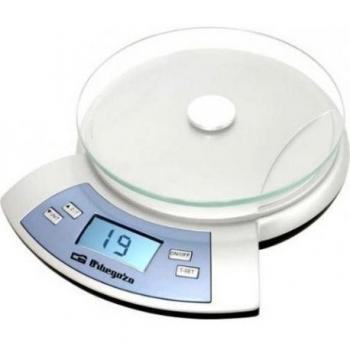 Orbegozo PC 2030 - Báscula de cocina, capacidad 2kg, display LCD, funciona a pilas, plataforma de cristal