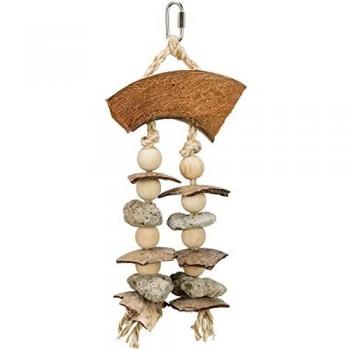 Juguete Natural para Aves TRIXIE - Plataforma de Coco y Conchas, 35 cm