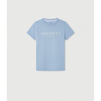 Camiseta Clásica de Niño Hackett London con Logo Estampado Azul, Casual, Algodón, Manga Corta, Moda Infantil (15 Años = 170 cm)