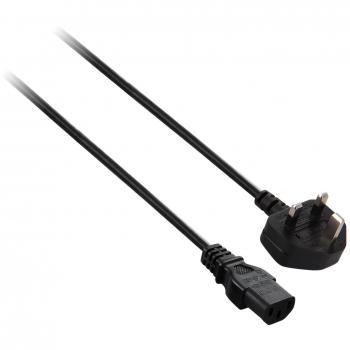 V7 V7E2PCPWRUK-01M V7 Cable de alimentación de CA para ordenador, enchufe R.U. a IEC-C13 negro