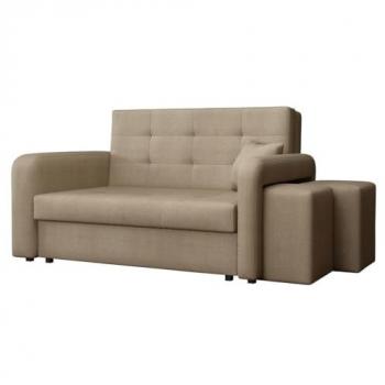 Sofá-cama Columbus 157 con caja de ropa de cama, 2 plazas y función de sofá