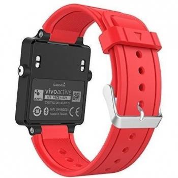 MoKo Correa de Reloj Compatible con Garmin Vivoactive, Pulsera de Repuesto de Silicona Suave para Vivoactive Acetate Sport GPS Smartwatch - Rojo