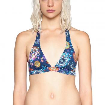 Desigual Biki_osaka-Kobe Japan, Parte de Arriba de Bikini para Mujer, Azul
