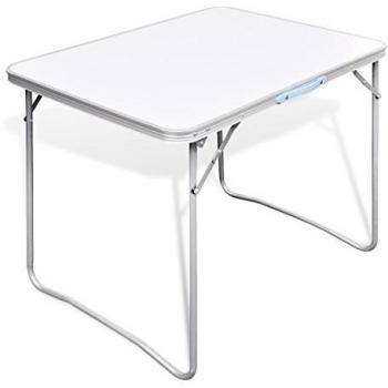 vidaXL Mesita Plegable Picnic Portátil Metal 80x60 cm Mesa de Camping Terraza