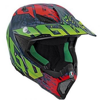 Casco de Motocross AGV AX-8 Carbon Nohander - Rojo Verde - Talla 2XS