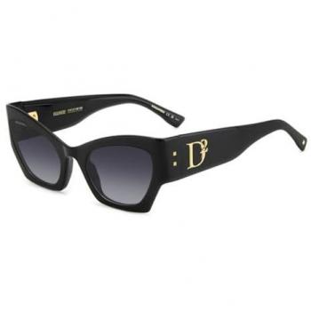 Dsquared2 D2 0132/S Cat Eye Stylish Sunglasses for Women, Black, Size: 55 MM