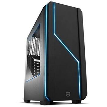 Nox NXHUMMERMCB - Caja de Ordenador Midi-Tower Negra con Iluminación Dinámica Multicolor y USB 3.0