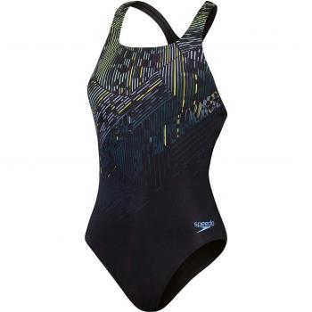 Bañador de mujer Speedo Digital Printed Medalist Femenino Negro