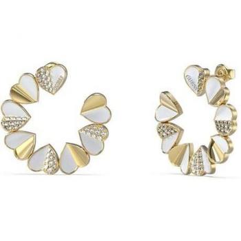 Pendientes Lovely Guess de acero bicolor JUBE03043JWYGWHT-U
