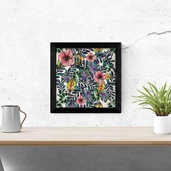 Póster Cuadrado de Flores y Naturaleza Veraniega, Ilustración a Color, Decoración 20x20 cm