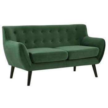 Sofá de 2 plazas de terciopelo verde pino SERTI