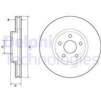 Disco de freno DELPHI BG4803C - Disco de freno, marca DELPHI, modelo BG4803C